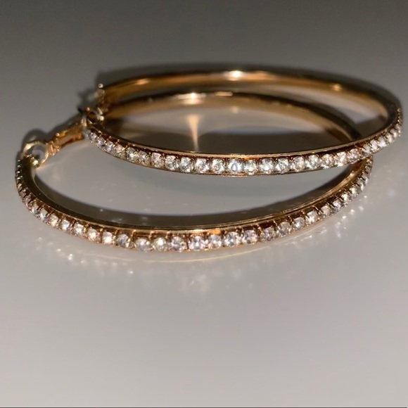 2 Gold Hoop Earrings - Picture 2 of 3